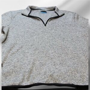 PGA Tour Pullover Shirt Mens Large Gray 1/4 Zip Golf Sweater Heathered Polyester